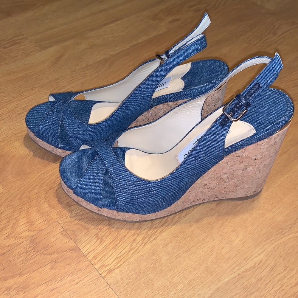 NWOB Jimmy Choo Amely Slingback Wedge Sandal, 7 - Picture 2 of 14